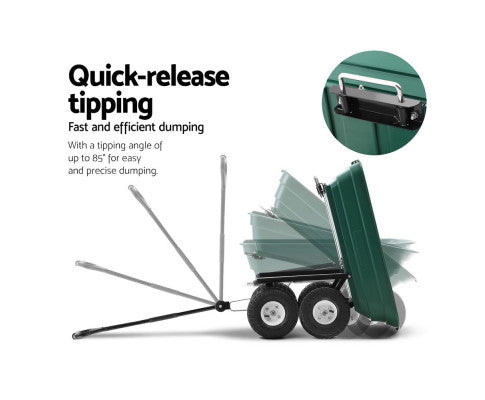 Gardeon 75L Garden Dump Cart - Green freeshipping - Awezingly