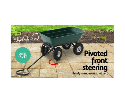Gardeon 75L Garden Dump Cart - Green freeshipping - Awezingly