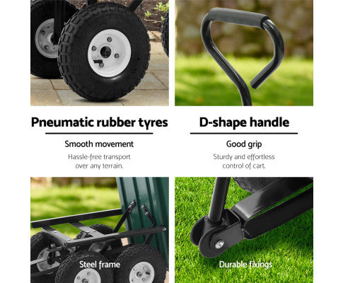 Gardeon 75L Garden Dump Cart - Green freeshipping - Awezingly