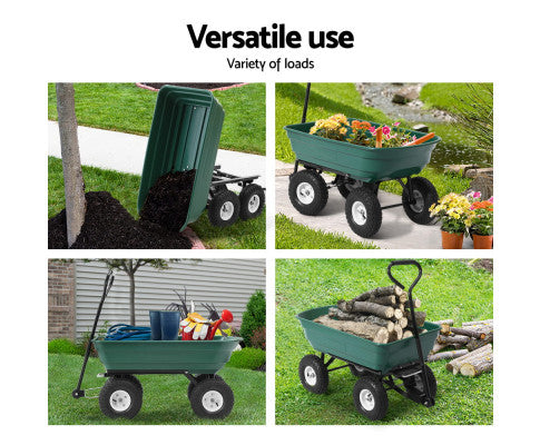 Gardeon 75L Garden Dump Cart - Green freeshipping - Awezingly