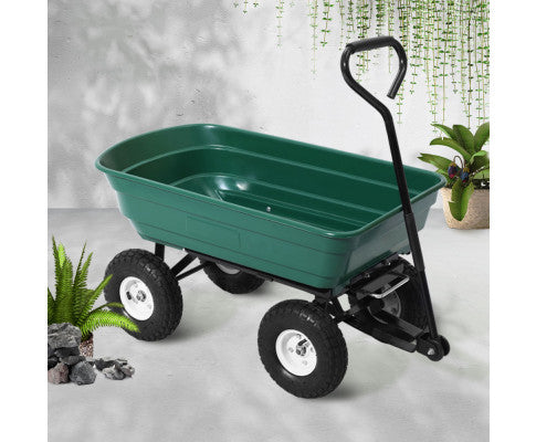Gardeon 75L Garden Dump Cart - Green freeshipping - Awezingly