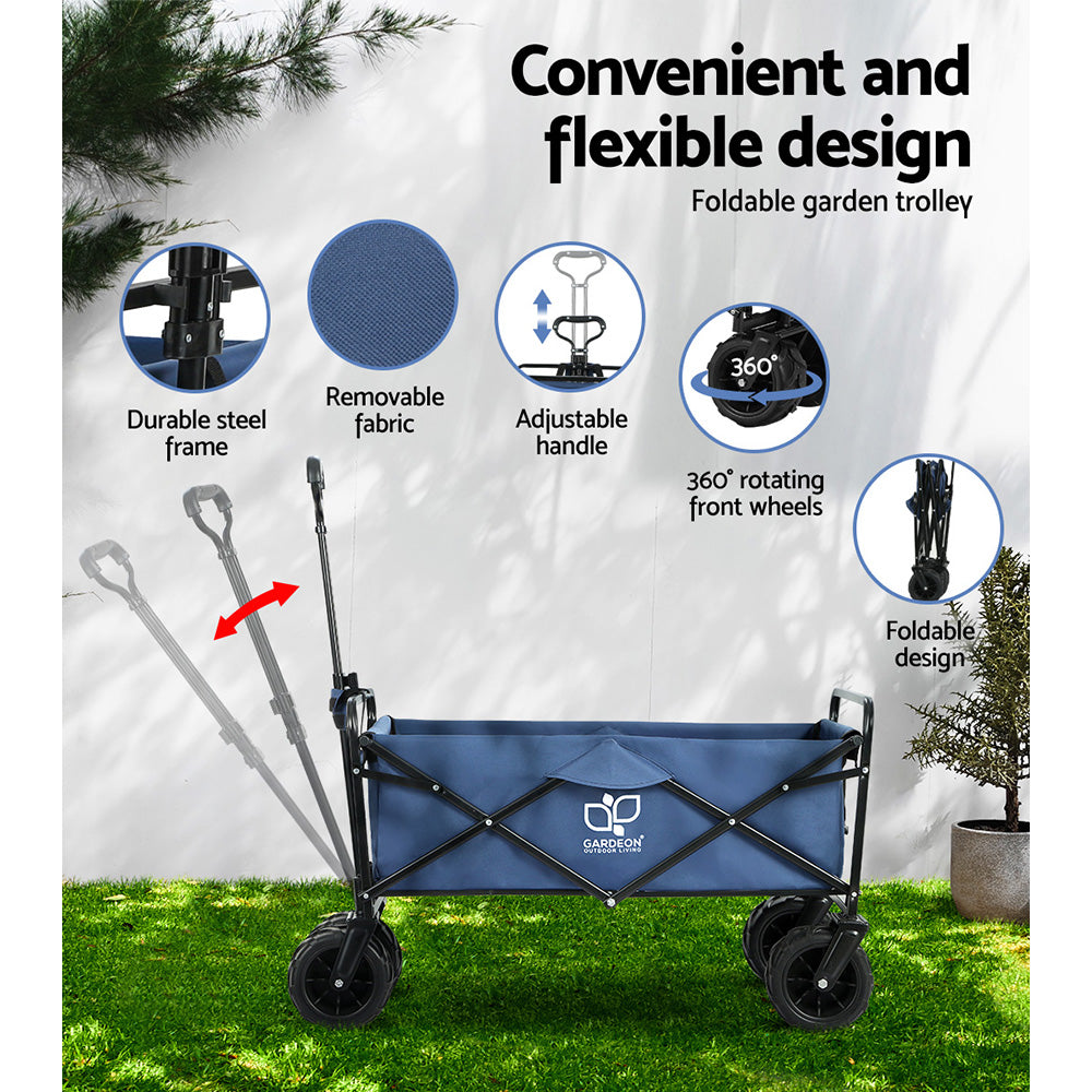 Gardeon Foldable Wagon Cart Trolley Cart Collapsible Beach Outdoor Garden Cart Gardeon
