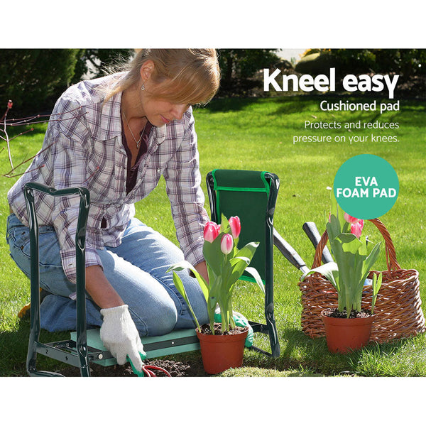 Gardeon Garden Kneeler Padded Seat Stool Outdoor Bench Knee Pad Foldable 3-in-1 Gardeon