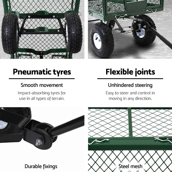 Gardeon Mesh Garden Steel Cart - Green freeshipping - Awezingly
