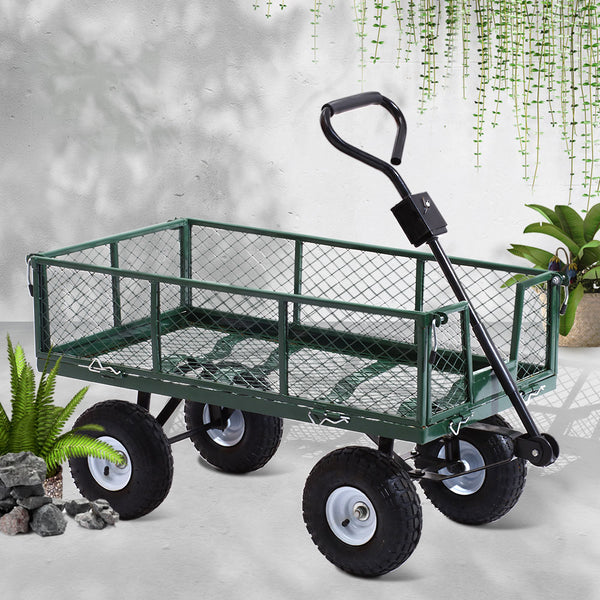 Gardeon Mesh Garden Steel Cart - Green freeshipping - Awezingly