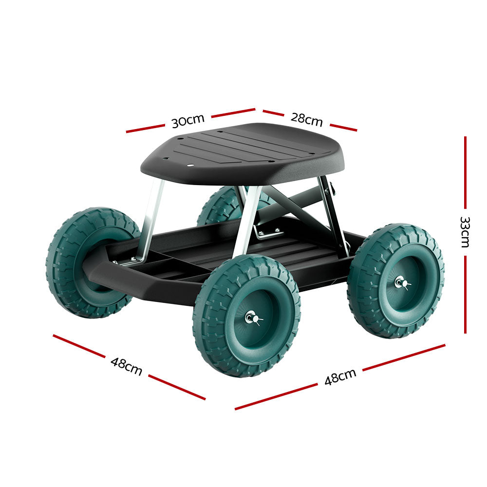 Gardeon Garden Cart Rolling Stool with Wheels Gardening Helper Seat Farm Yard Gardeon