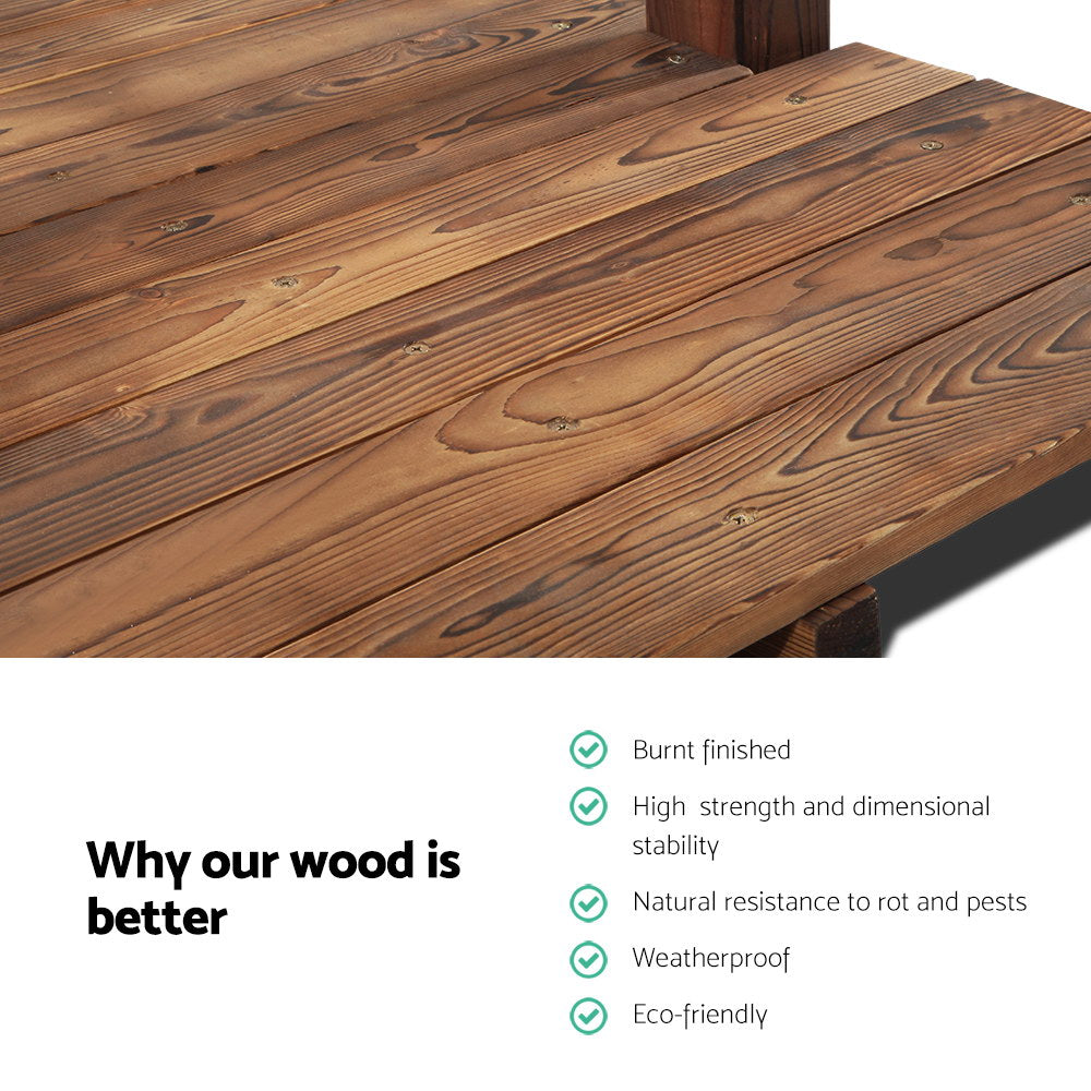 Wooden Rustic Bridge 160cm Gardeon