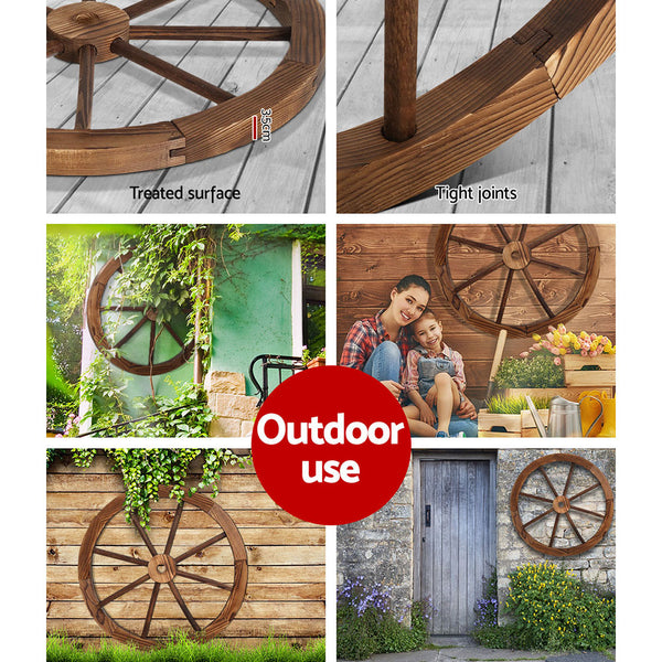 2 x Gardeon Wooden Wagon Wheel freeshipping - Awezingly