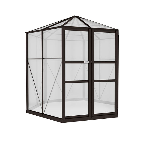 Greenfingers Greenhouse Aluminium 240x211x232 cm Green House Polycarbonate Shed Greenfingers