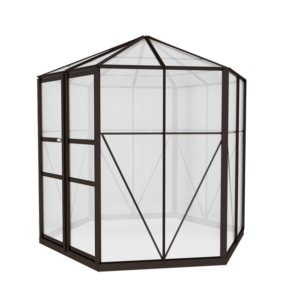 Greenfingers Greenhouse Aluminium 240x211x232 cm Green House Polycarbonate Shed Greenfingers
