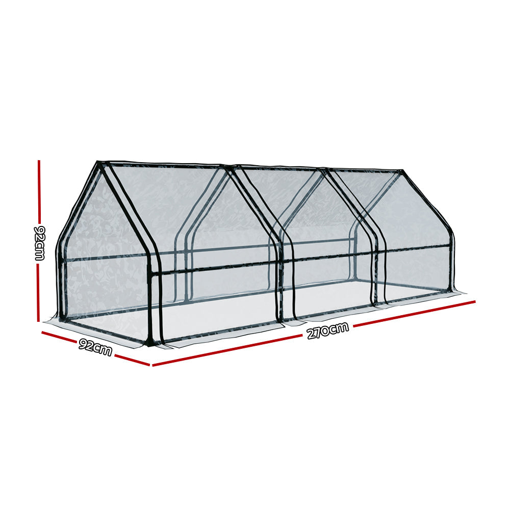 Greenfingers Greenhouse 270x92cm Flower Garden Shed PVC Cover Frame Green House Greenfingers