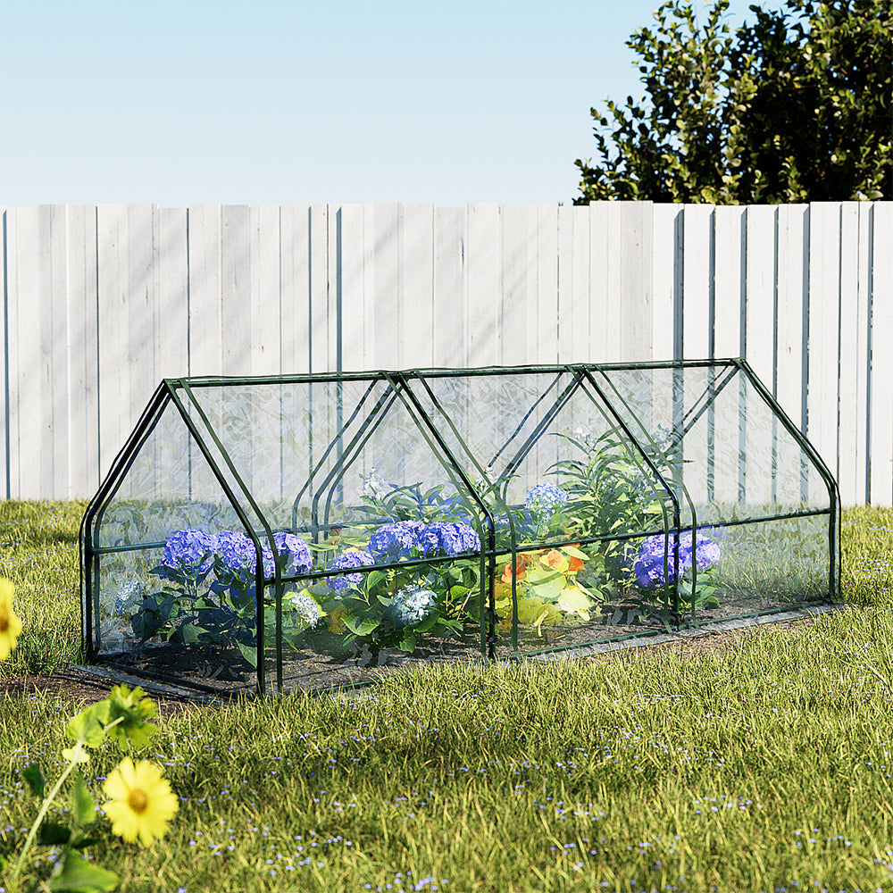 Greenfingers Greenhouse 270x92cm Flower Garden Shed PVC Cover Frame Green House Greenfingers