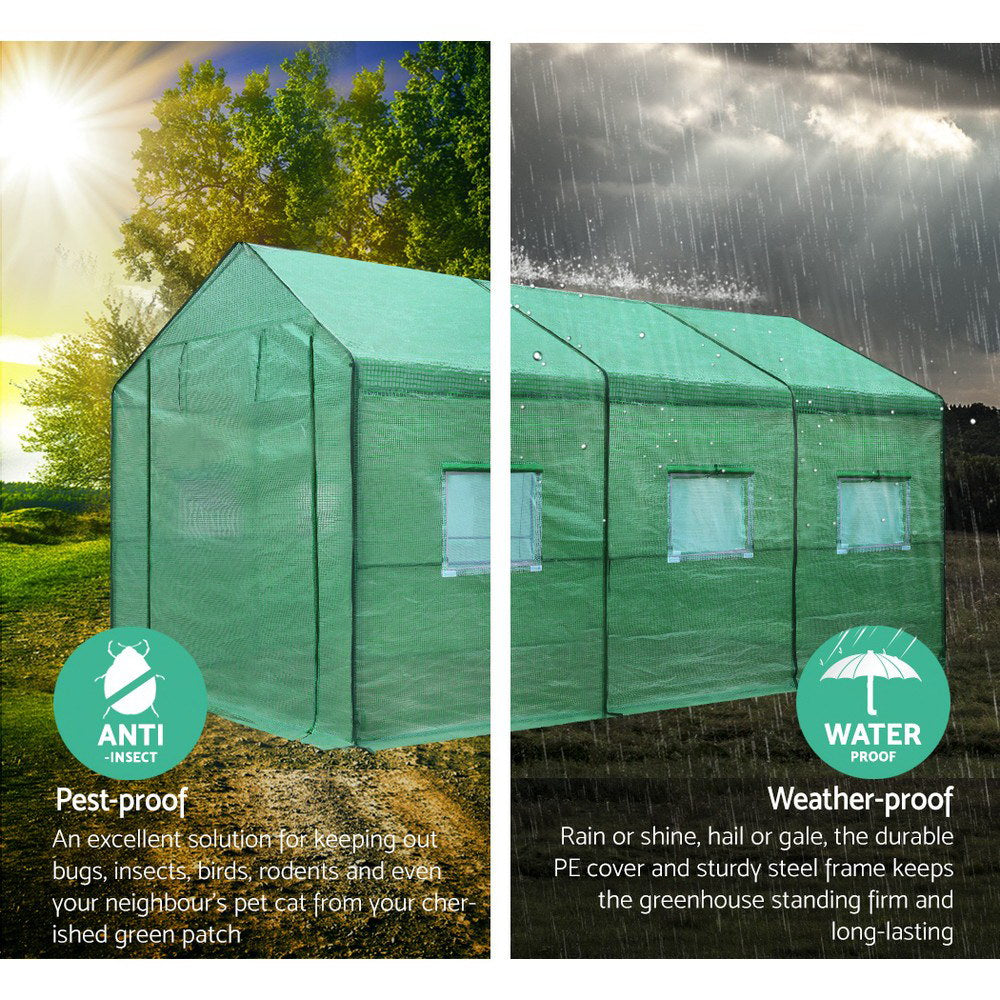Greenfingers Greenhouse Garden Shed Green House 3.5X2X2M Greenhouses Storage Lawn freeshipping - Awezingly