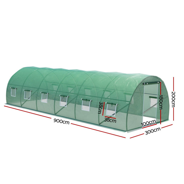 Greenfingers Greenhouse Walk in Green House Tunnel Plant Garden Shed Dome 9x3x2M Greenfingers