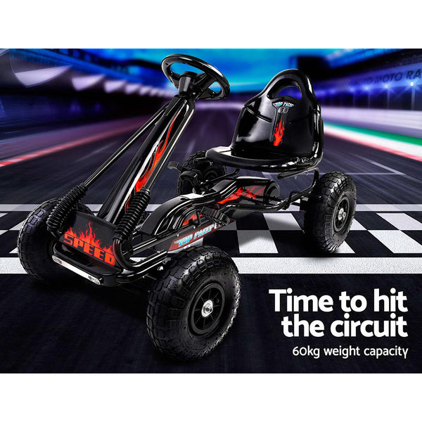 RIGO Kids Pedal Go Kart Car Ride On Toys Racing Bike Black freeshipping - Awezingly