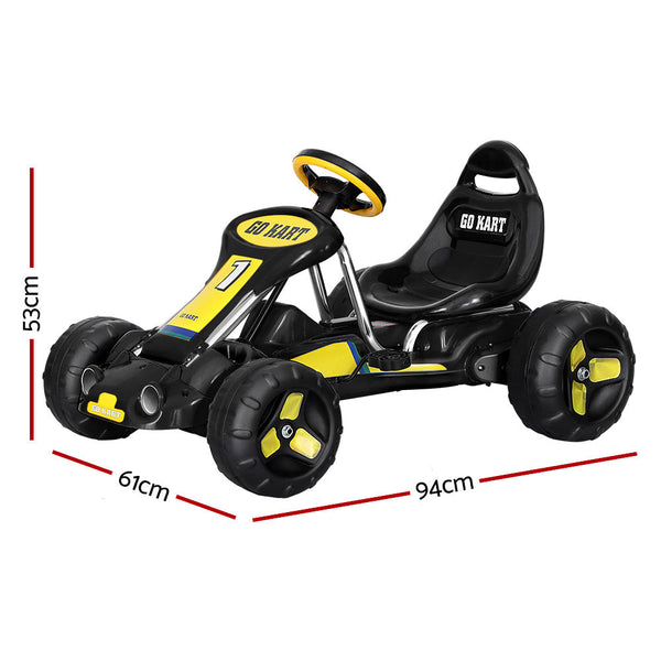 Rigo Kids Pedal Go Kart Ride On Toys Racing Car Plastic Tyre Black RIGO