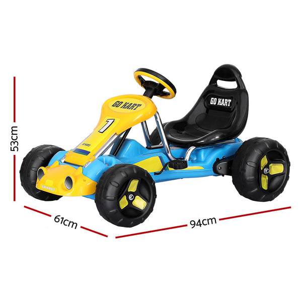 Rigo Kids Pedal Go Kart Ride On Toys Racing Car Plastic Tyre Blue RIGO