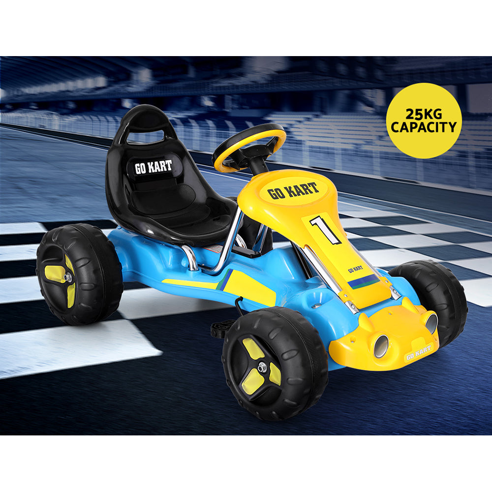 Rigo Kids Pedal Go Kart Ride On Toys Racing Car Plastic Tyre Blue RIGO
