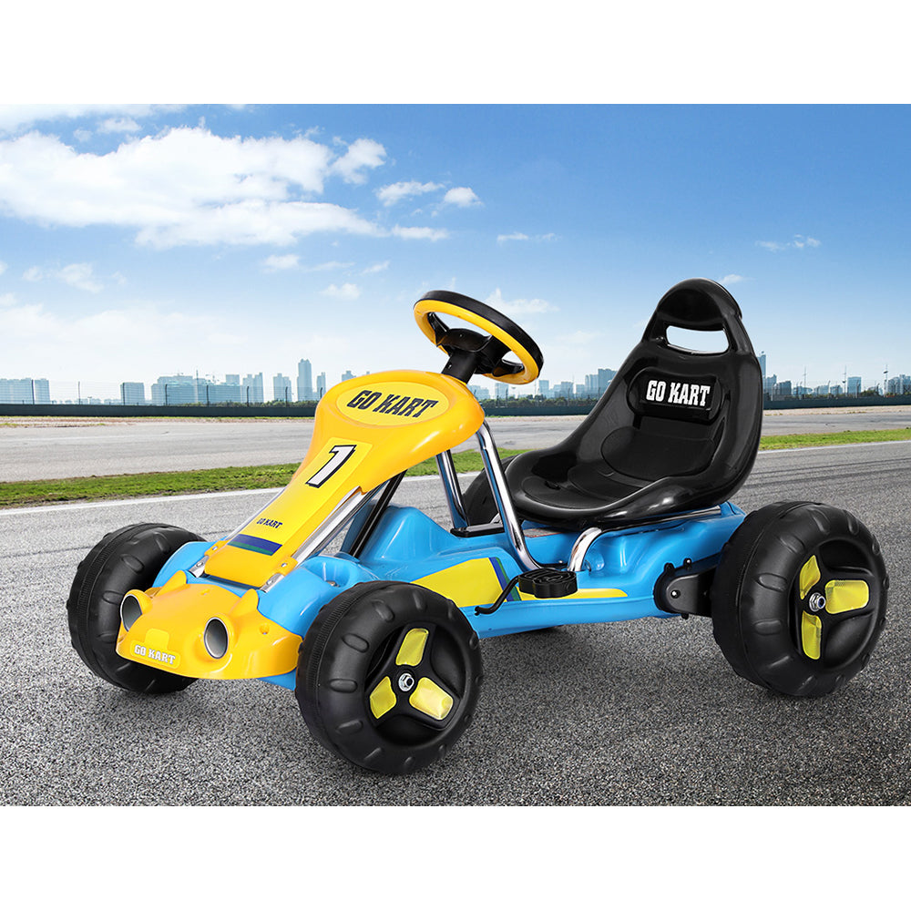 Rigo Kids Pedal Go Kart Ride On Toys Racing Car Plastic Tyre Blue RIGO