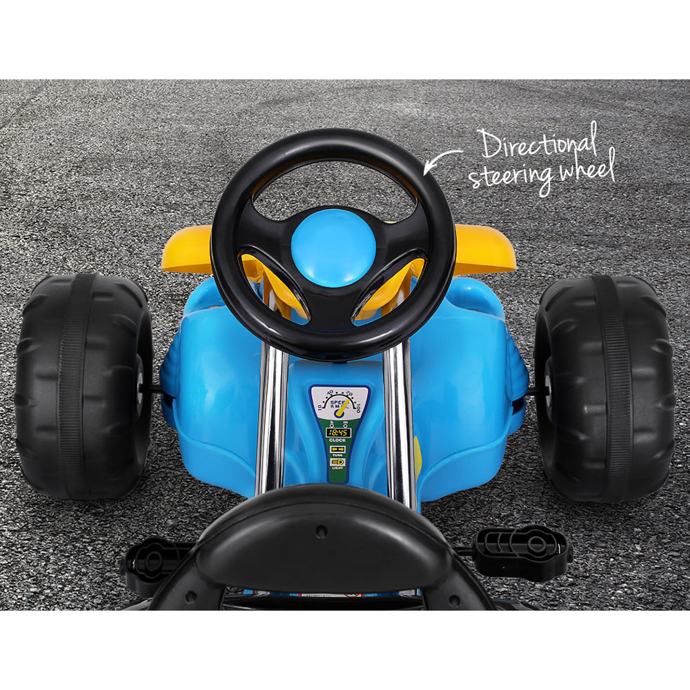 Rigo Kids Pedal Go Kart Ride On Toys Racing Car Plastic Tyre Blue RIGO