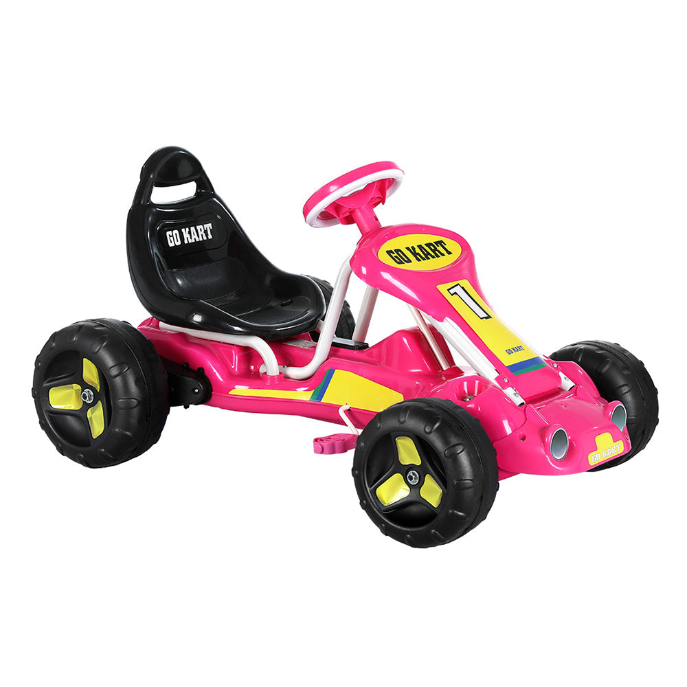 Rigo Kids Pedal Go Kart Ride On Toys Racing Car Plastic Tyre Pink RIGO