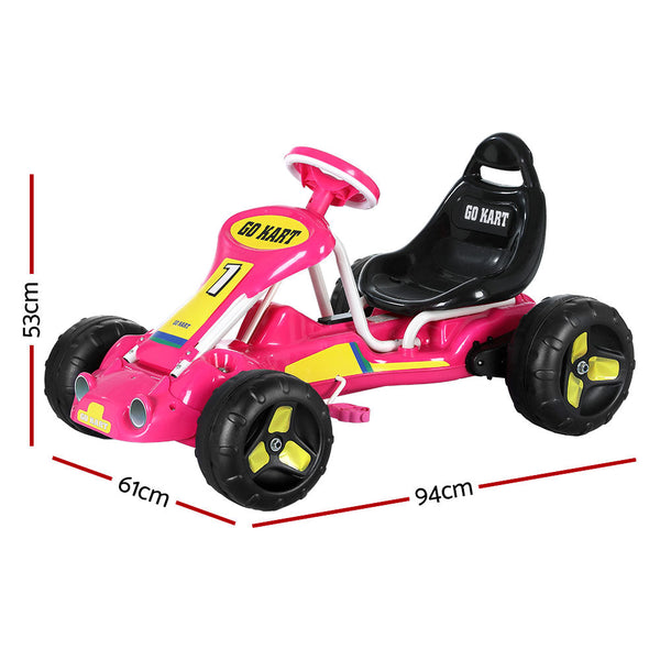 Rigo Kids Pedal Go Kart Ride On Toys Racing Car Plastic Tyre Pink RIGO