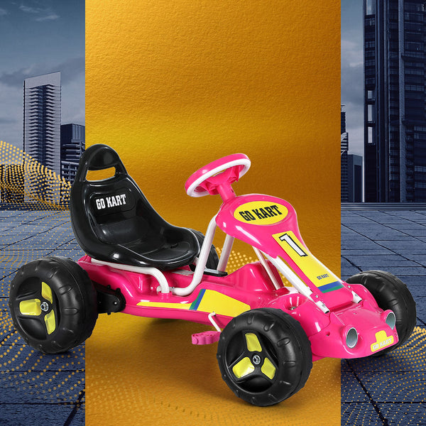 Rigo Kids Pedal Go Kart Ride On Toys Racing Car Plastic Tyre Pink RIGO