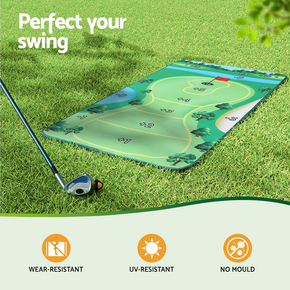 Everfit Golf Chipping Game Mat Indoor Outdoor PracticeÂ Training Aid Set Everfit
