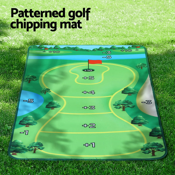 Everfit Golf Chipping Game Mat Indoor Outdoor PracticeÂ Training Aid Set Everfit