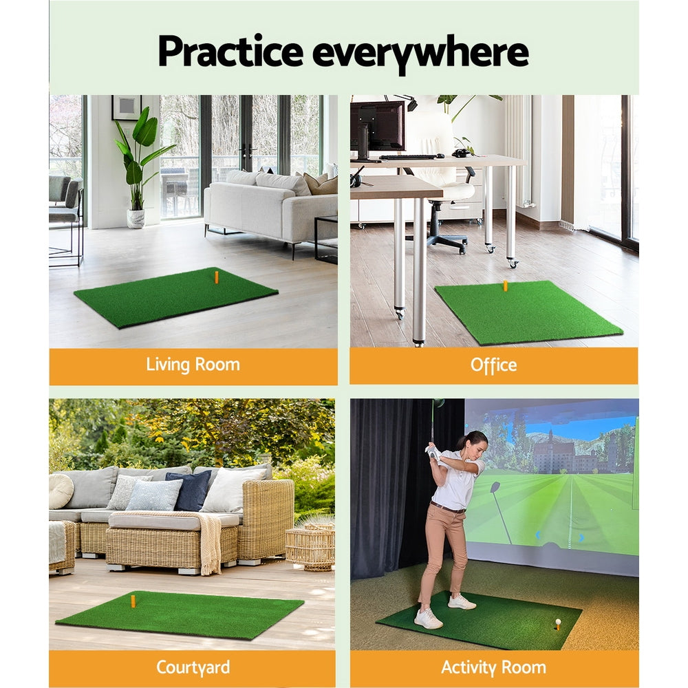 Everfit Golf Hitting Mat Portable Driving Range Practice Training Aid 80x60cm Everfit
