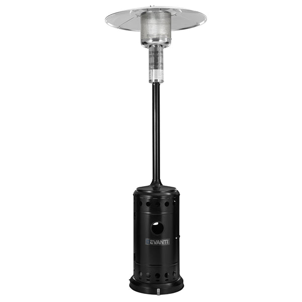 Devanti Portable Gas Patio Heater - Black and Silver Devanti