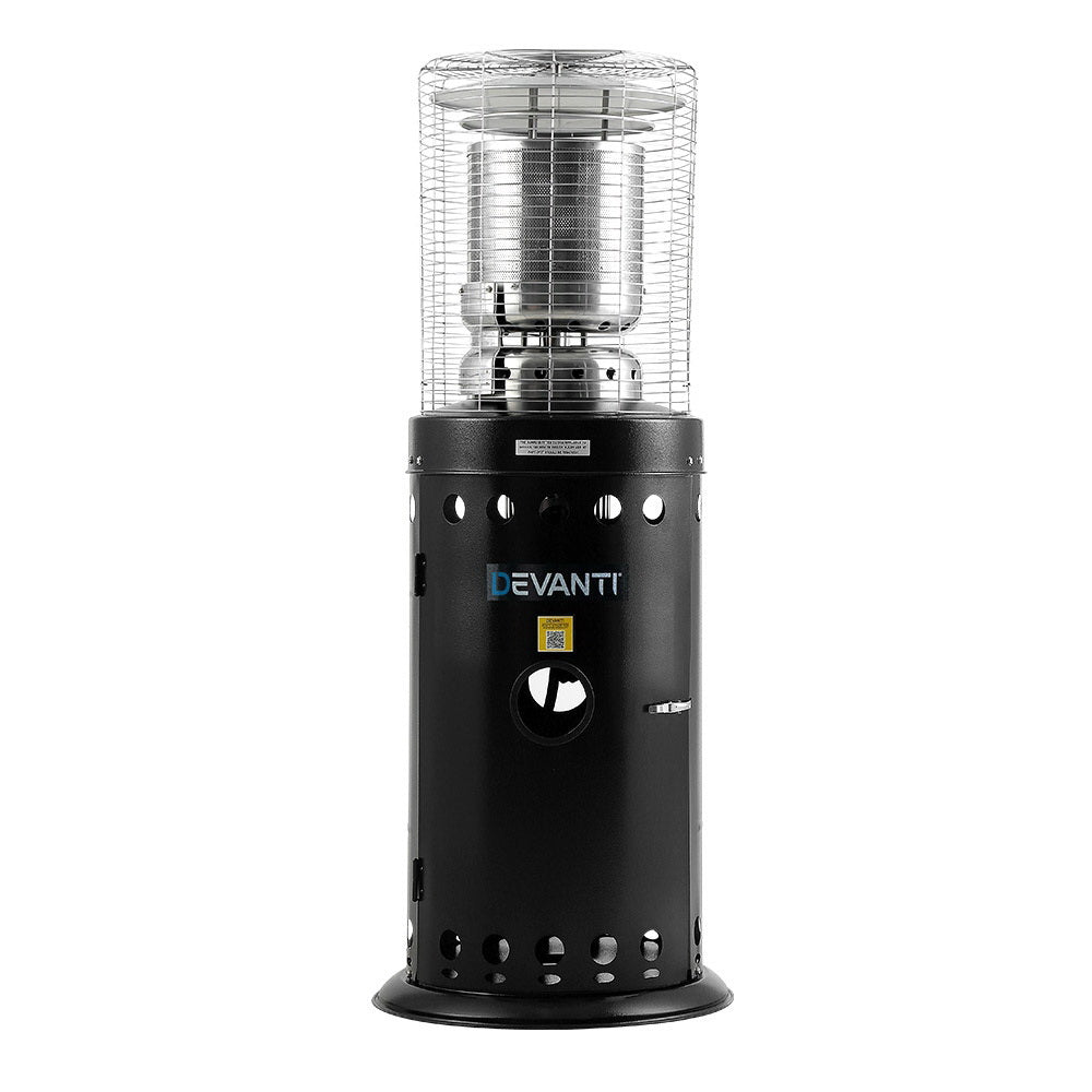 Devanti Gas Patio Outdoor Heater Propane Butane LPG Portable Heater Stand Steel Black Devanti