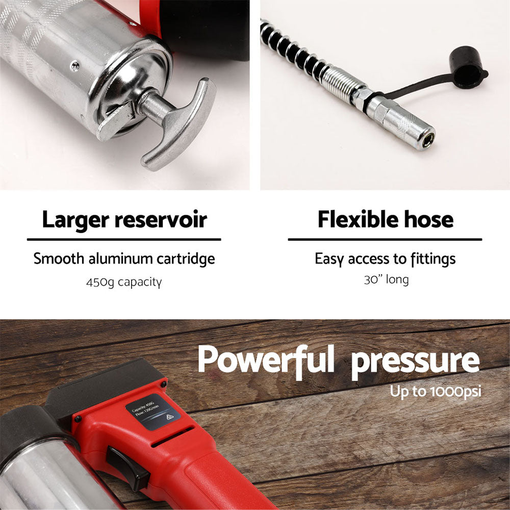 Giantz 20V Rechargeable Cordless Grease Gun - Red Giantz