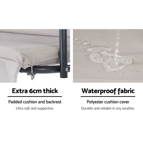 Gardeon Outdoor Swing Chair Hammock 3 Seater Garden Canopy Bench Seat Backyard freeshipping - Awezingly