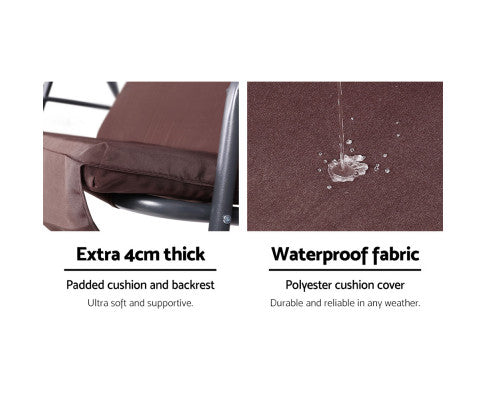 Gardeon Outdoor Swing Chair Hammock 3 Seater Garden Canopy Bench Seat Backyard freeshipping - Awezingly