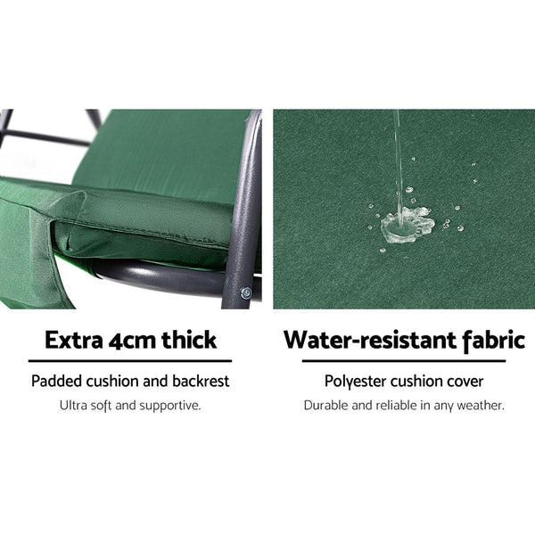 Gardeon Swing Chair Hammock Outdoor Furniture Garden Canopy Bench Seat Green Gardeon