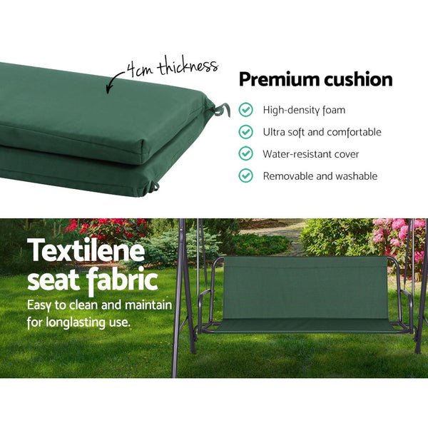 Gardeon Swing Chair Hammock Outdoor Furniture Garden Canopy Bench Seat Green Gardeon