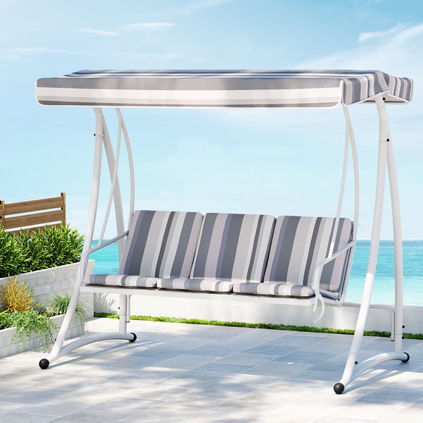 Gardeon Outdoor Swing Chair Garden Bench 3 Seater Canopy Cushion Furniture Gardeon