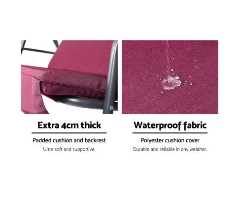 Gardeon Outdoor Swing Chair Hammock 3 Seater Garden Canopy Bench Seat Backyard freeshipping - Awezingly