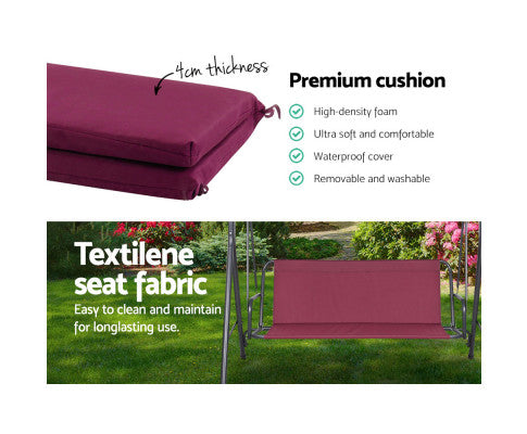Gardeon Outdoor Swing Chair Hammock 3 Seater Garden Canopy Bench Seat Backyard freeshipping - Awezingly