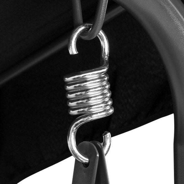 Gardeon Outdoor Furniture Swing Chair Hammock 3 Seater Bench Seat Canopy Black freeshipping - Awezingly