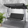 Gardeon Outdoor Furniture Swing Chair Hammock 3 Seater Bench Seat Canopy Black