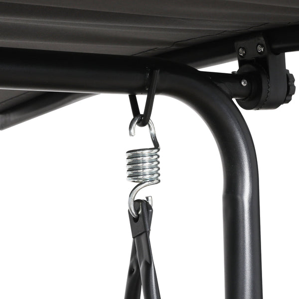 Gardeon Outdoor Patio Swing Chair 2 Seater Canopy Table Top Cup Holder Black Gardeon