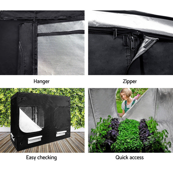 Greenfingers Hydroponics Grow Tent Kits Hydroponic Grow System 2.4m x 1.2m x 2m 600D Oxford Greenfingers
