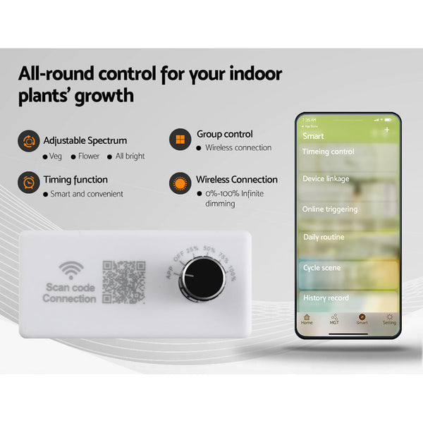 Greenfingers Grow Tent 2200W LED Grow Light Hydroponic Kit System 2.4x1.2x2M Greenfingers