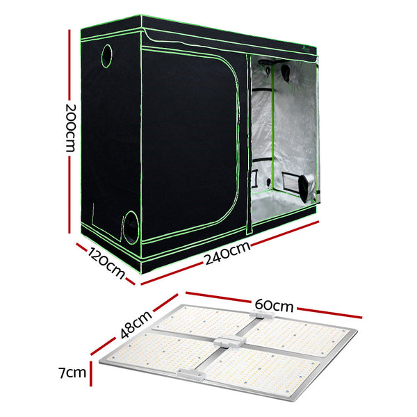 Greenfingers Grow Tent 4500W LED Grow Light Hydroponics Kits System 2.4x1.2x2M Greenfingers