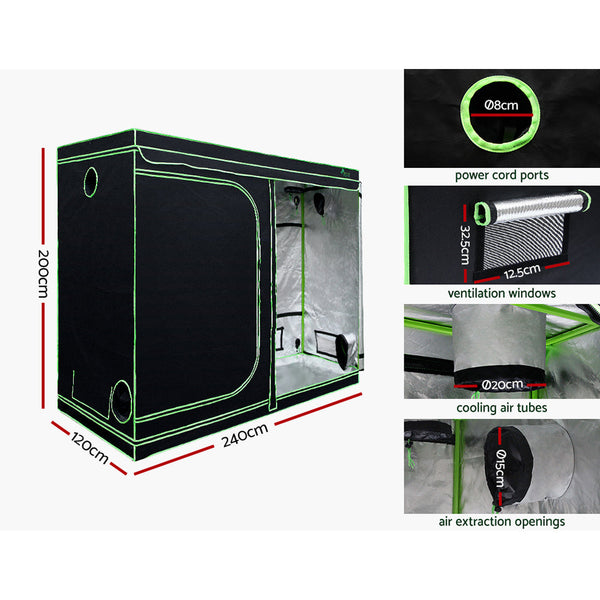 Greenfingers Grow Tent 4500W LED Grow Light Hydroponics Kits System 2.4x1.2x2M Greenfingers