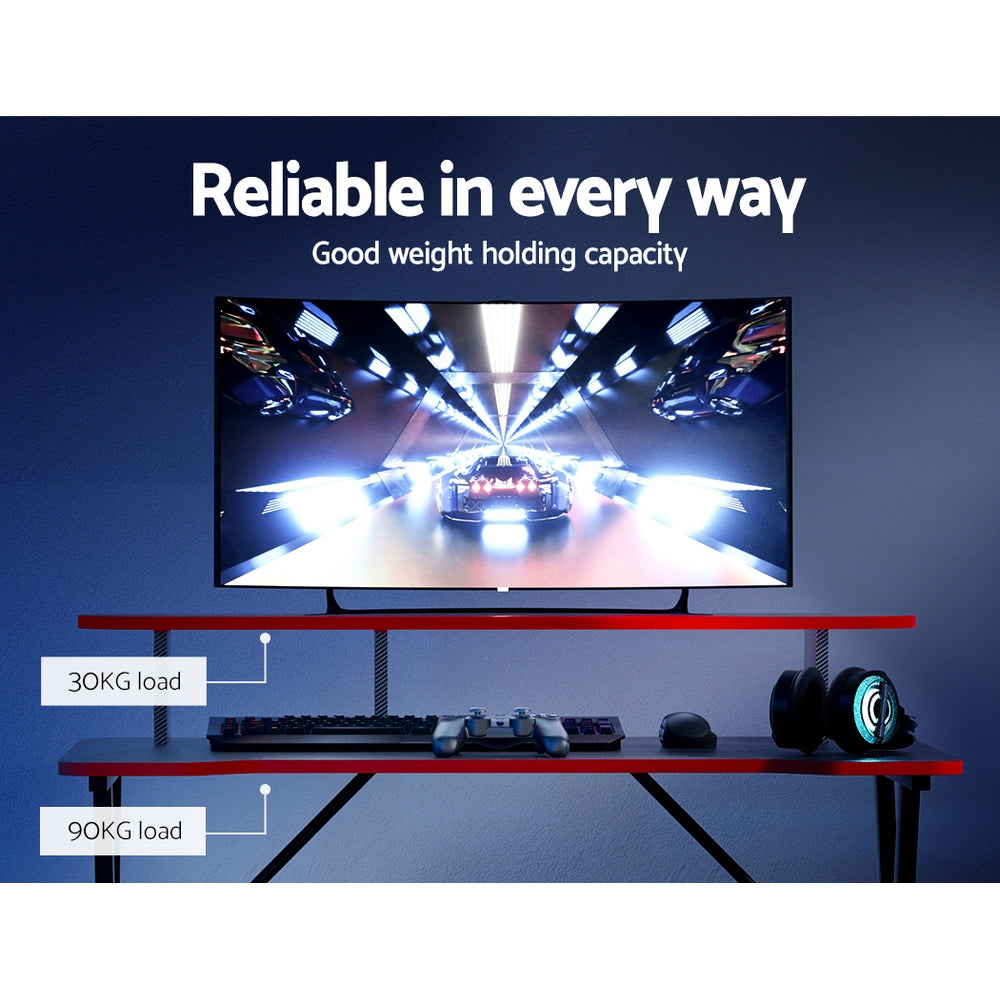 Artiss Gaming Desk Computer Desks Table 2-Tiers Storage Study Home Ofiice 100CM Artiss