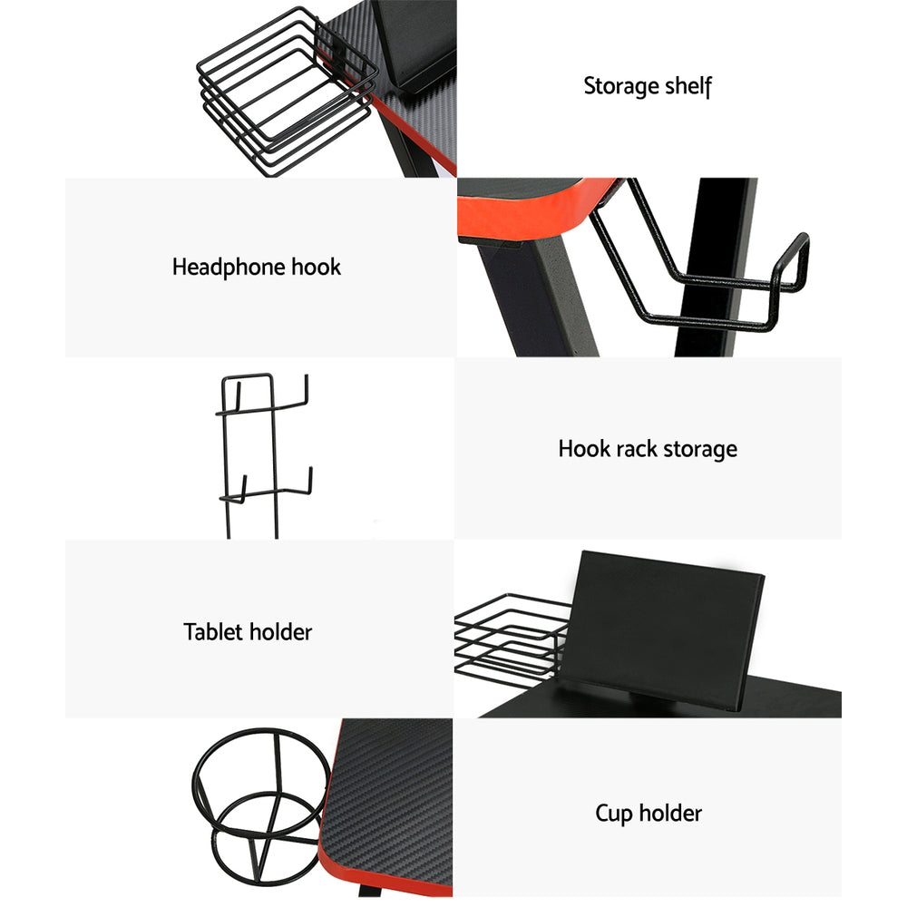 Artiss Gaming Desk Computer Desks Table Storage Shelves Study Home Ofiice 105CM Artiss