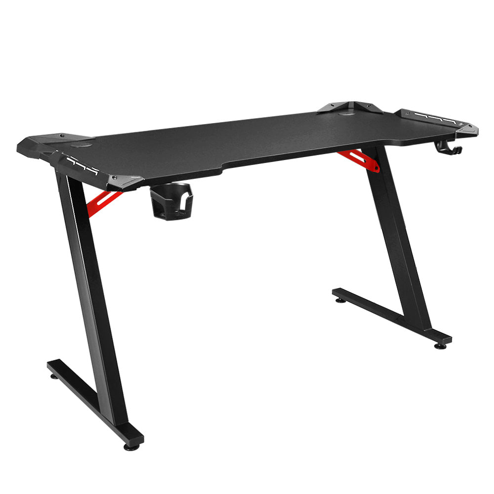Artiss Gaming Desk Computer Desks Table Study Home Ofiice RGB LED Light 120CM Artiss